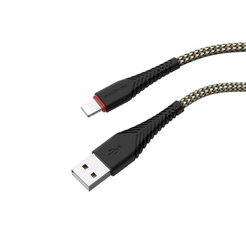 USB кабель Borofone BX25, USB тип-A, Lightning, 100 см, 2,4 А, черный, #6931474703453 Превью 1