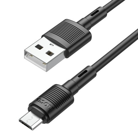 USB кабель Hoco X83, USB тип-A, micro-USB тип-B, 100 см, 2,4 А, чорний, #6931474770882 Прев'ю 1