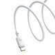 USB кабель Baseus Silky, 2xUSB тип-C, 200 см, 100 Вт, белый, силиконовый, #P10377704213-01 Превью 1
