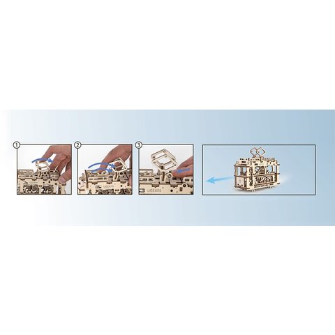 Mechanical 3D Puzzle UGEARS Tram Preview 11