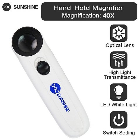 Handheld Magnifier Sunshine MG6B-1B, (with backlight, 40X) Preview 1