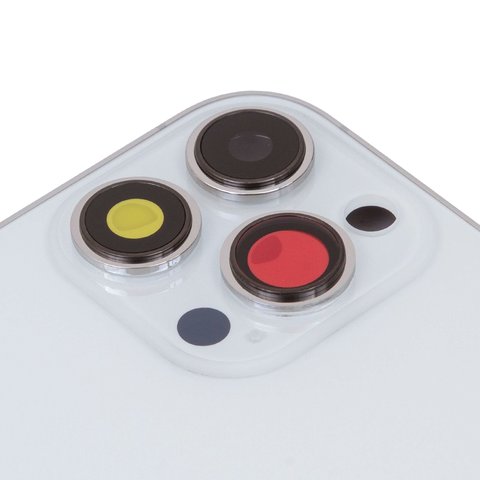 Housing compatible with iPhone 13 Pro Max, (silver, with SIM card holders, with side button, silver) Preview 1