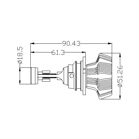Juego de luces LED principales para coche UP-7HL-9007W-4000Lm (9007, 4000 lm, luz blanca fría) Vista previa  4