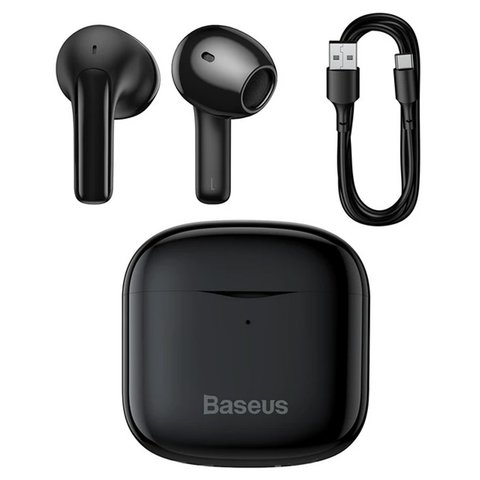 Auricular Baseus Bowie E3, inalámbrica, negra, con funda de carga, con cable USB Tipo-C, #NGTW080001 Vista previa  1