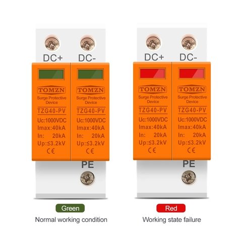 Устройства защиты от импульсных перенапряжений TOMZN TZG40-PV, 2P, 600 В, PV Превью 5