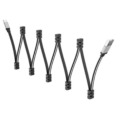 USB кабель Hoco U103, USB тип-C, USB тип-A, 100 см, 3 A, черный, магнитный, #6931474750198 Превью 1