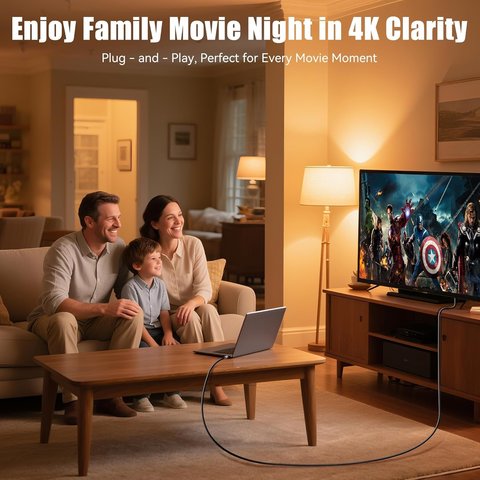 Адаптер Type-C - HDMI 1.8m, 4K, чорний Прев'ю 3